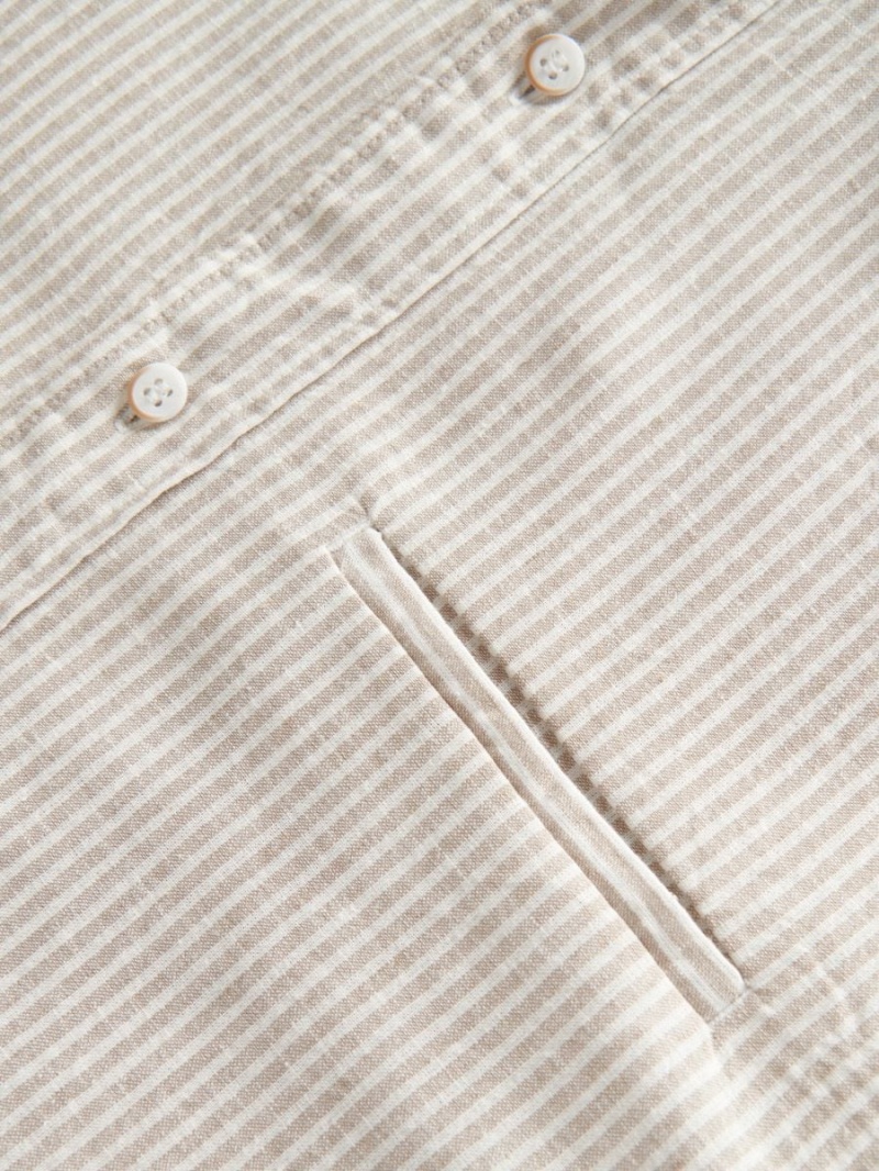 Reserved Regular fit linen rich shirt Beżowe | ZHTBSIQ-85