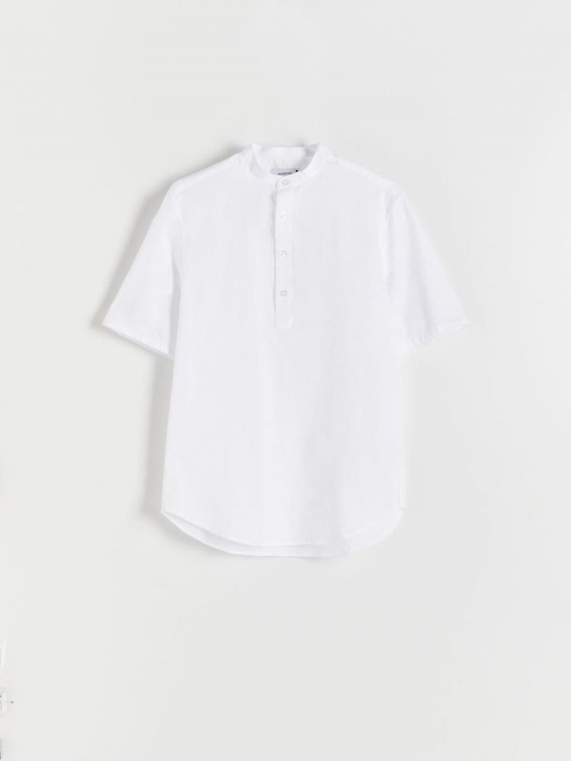 Reserved Regular fit linen rich shirt Białe | HDYUPBV-57