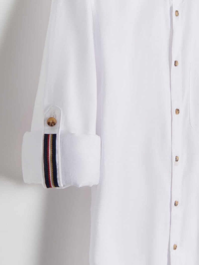 Reserved Regular fit plain shirt Białe | OFGTSCL-07