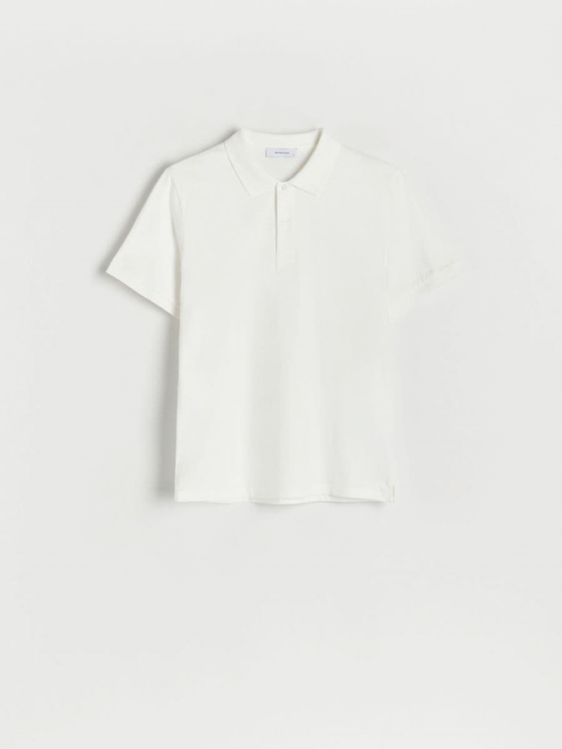 Reserved Regular fit polo shirt Białe | KROPBUF-24