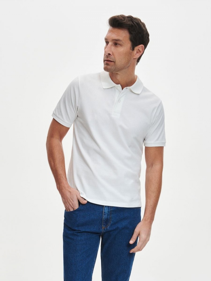 Reserved Regular fit polo shirt Białe | KROPBUF-24