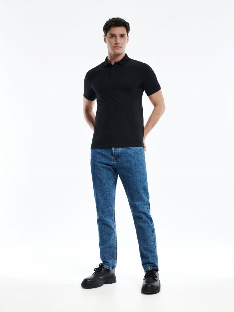 Reserved Regular fit polo shirt Czarne | KBRWUJD-72