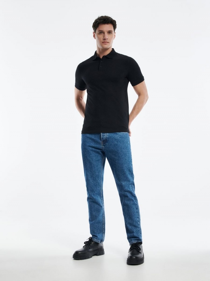 Reserved Regular fit polo shirt Czarne | KBRWUJD-72