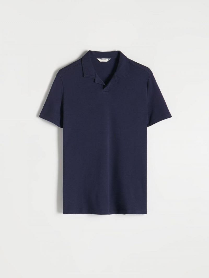 Reserved Regular fit polo shirt Granatowe | RMEQOHT-39