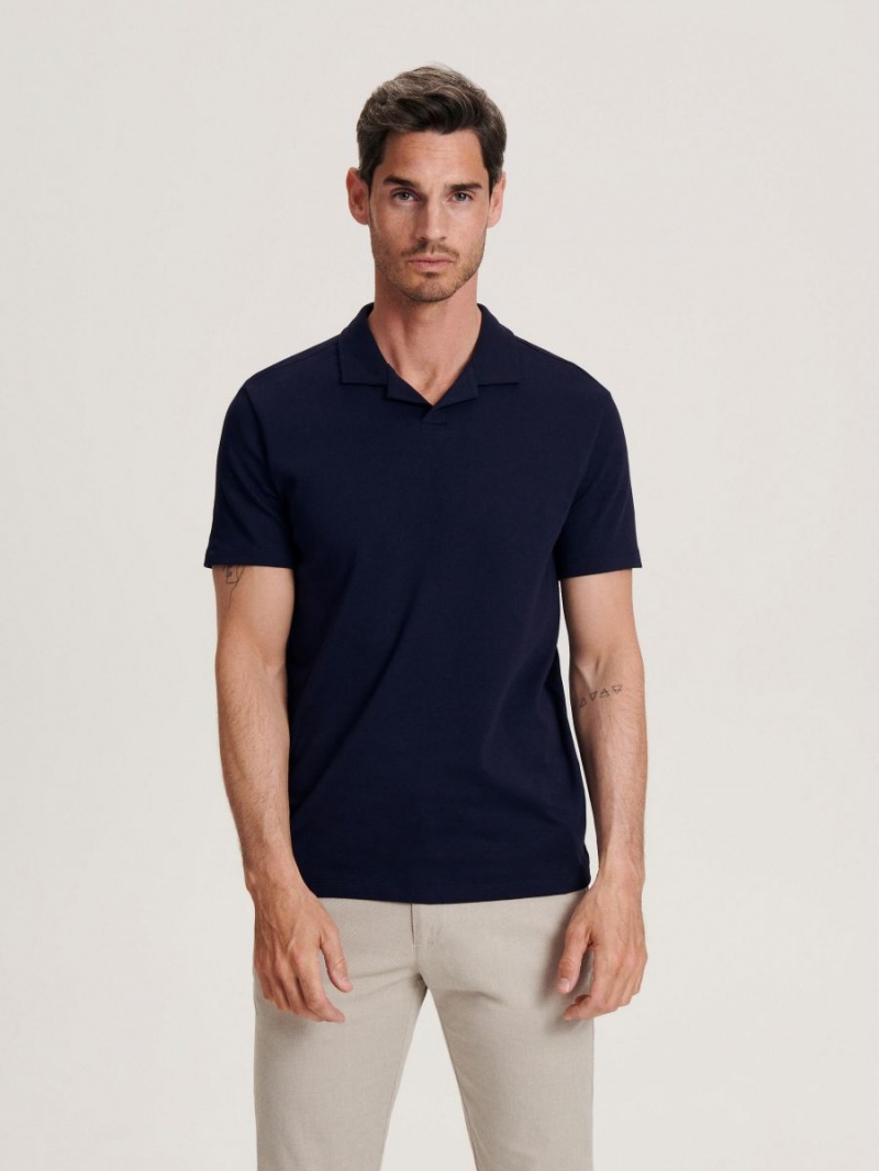 Reserved Regular fit polo shirt Granatowe | RMEQOHT-39