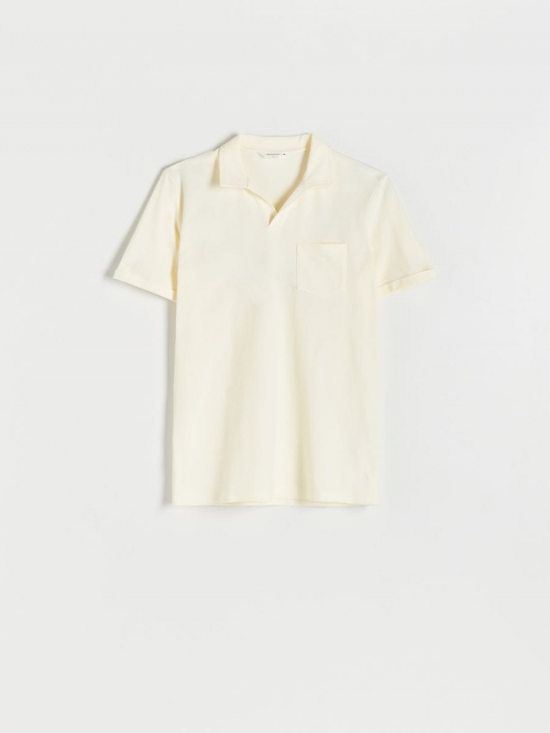 Reserved Regular fit polo shirt Ivory | MYIGVOA-35