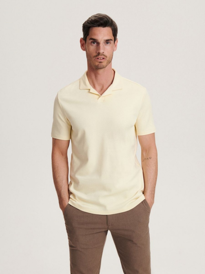 Reserved Regular fit polo shirt Żółte | OLGWUST-48