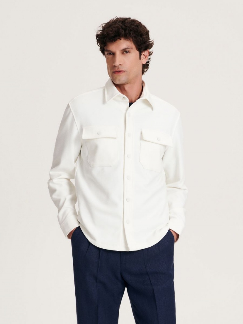 Reserved Regular fit shirt Ivory | HLQXEIG-61