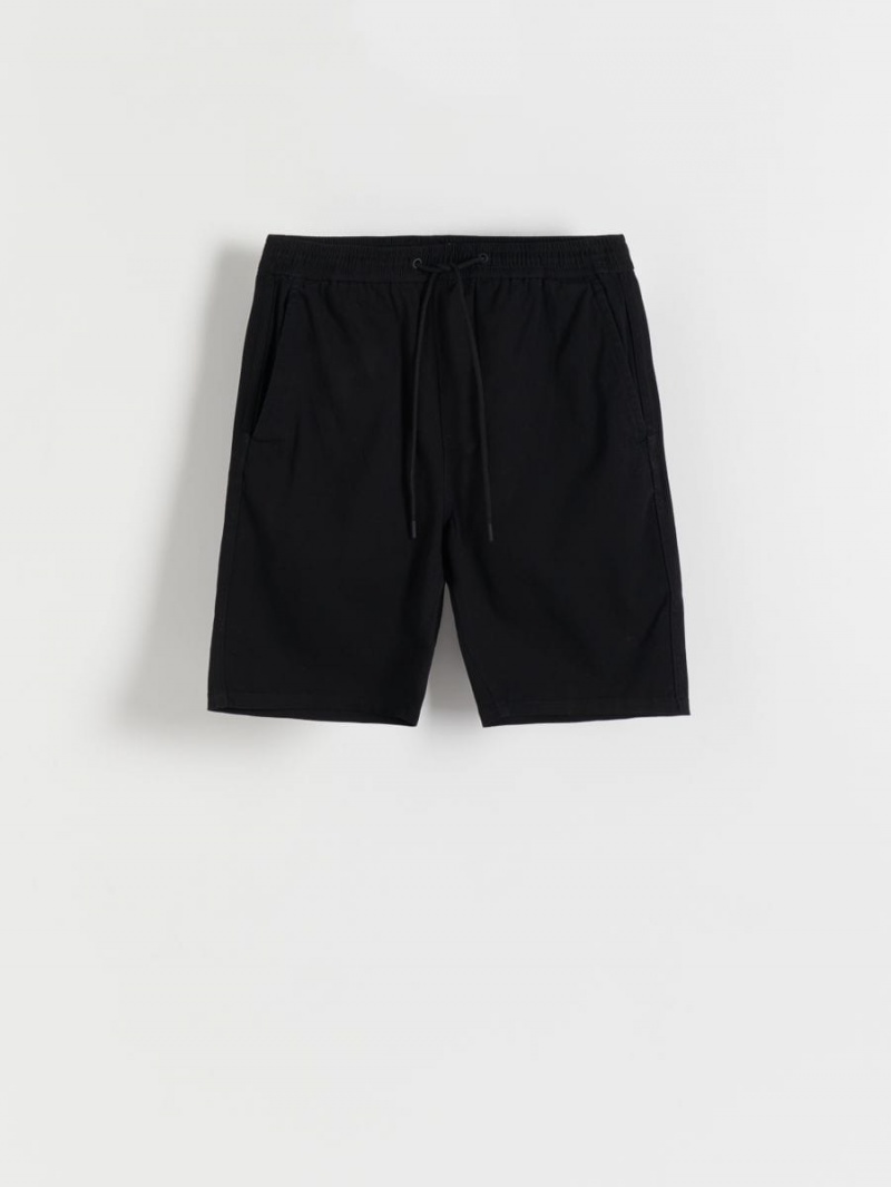 Reserved Regular jogger shorts Czarne | BMKIVDF-69