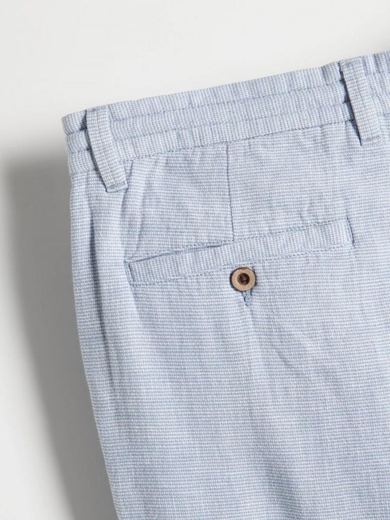 Reserved Regular linen blend shorts Niebieskie | CGBMRNU-64