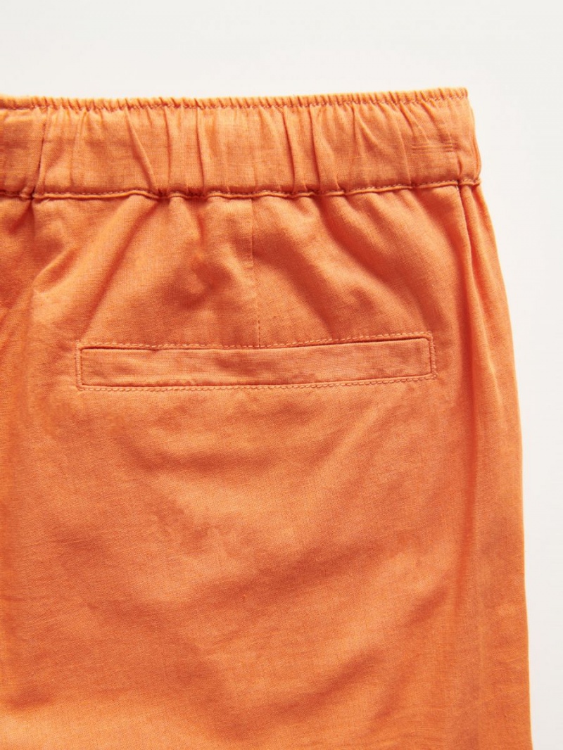 Reserved Regular linen blend shorts Pomarańczowe | CRISBYD-63