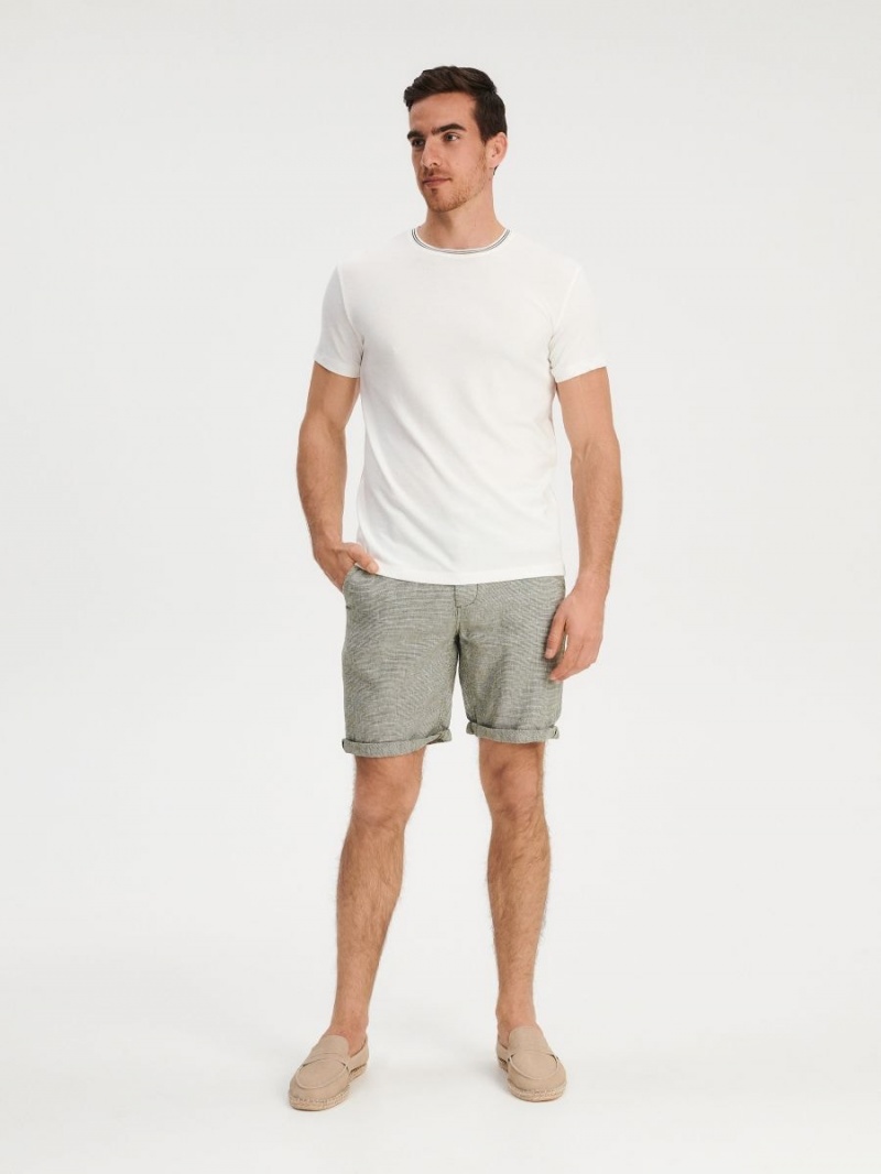 Reserved Regular linen blend shorts Zielone | TILPAGK-73