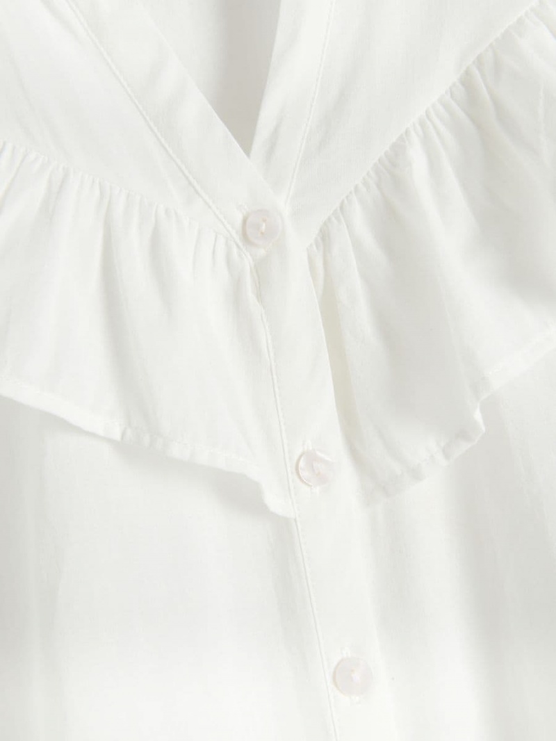 Reserved Ruffle detail shirt Ivory | CXFWYJV-35