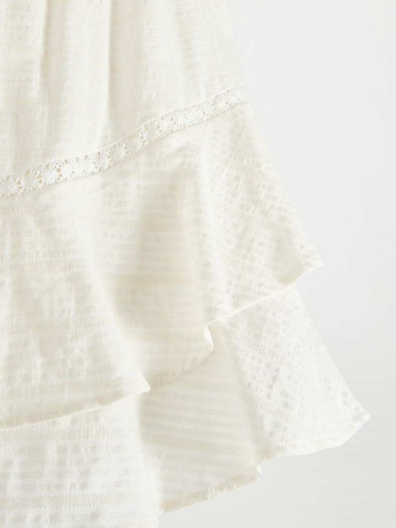 Reserved Ruffle skirt Ivory | GCNXDHU-47