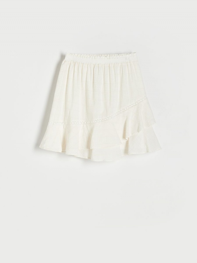 Reserved Ruffle skirt Ivory | GCNXDHU-47