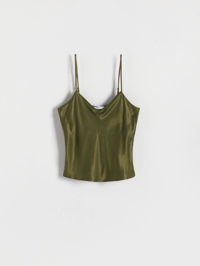 Reserved Satin top Khaki | INUQJYD-24