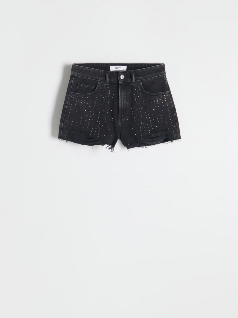 Reserved Shorts with detailing Czarne | ENRGBKS-73