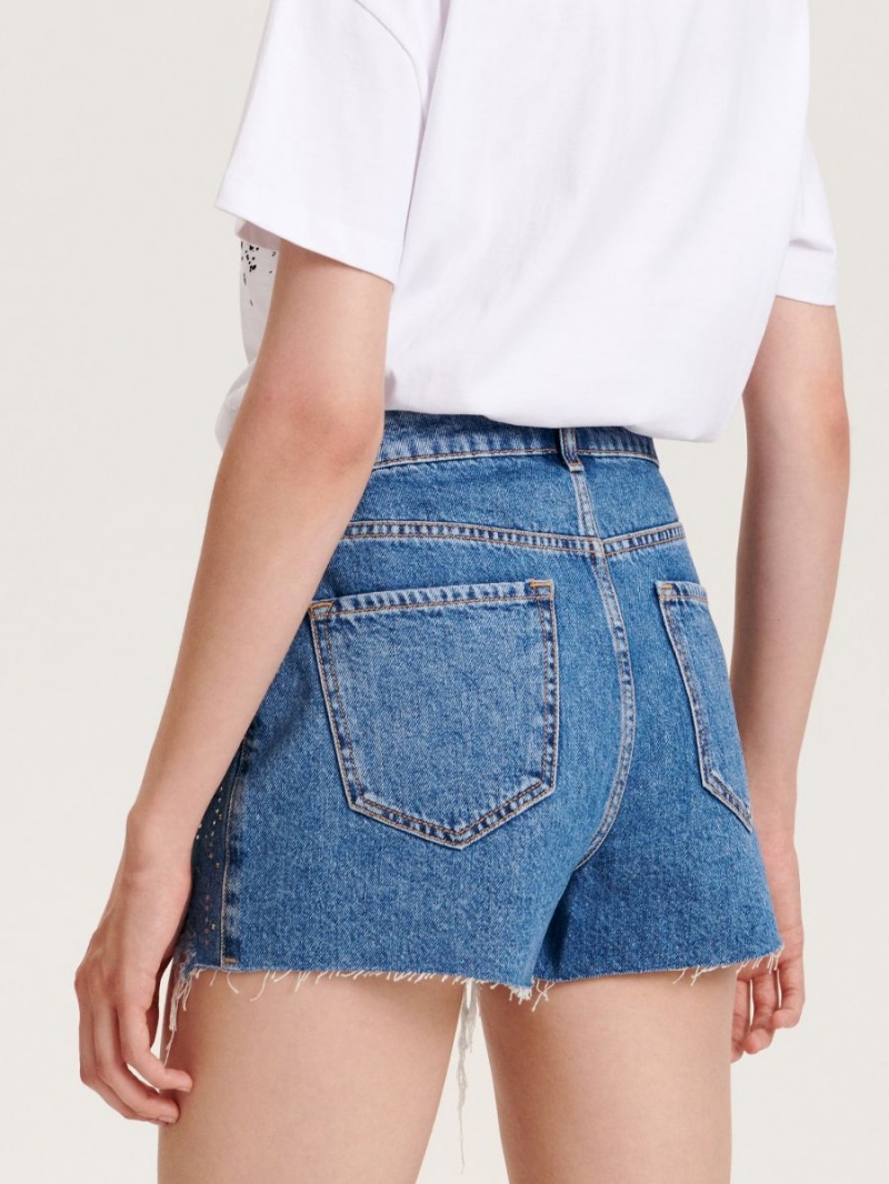 Reserved Shorts with detailing Niebieskie | UBGEFLA-07