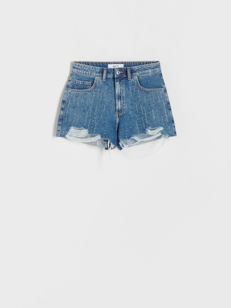 Reserved Shorts with detailing Niebieskie | UBGEFLA-07