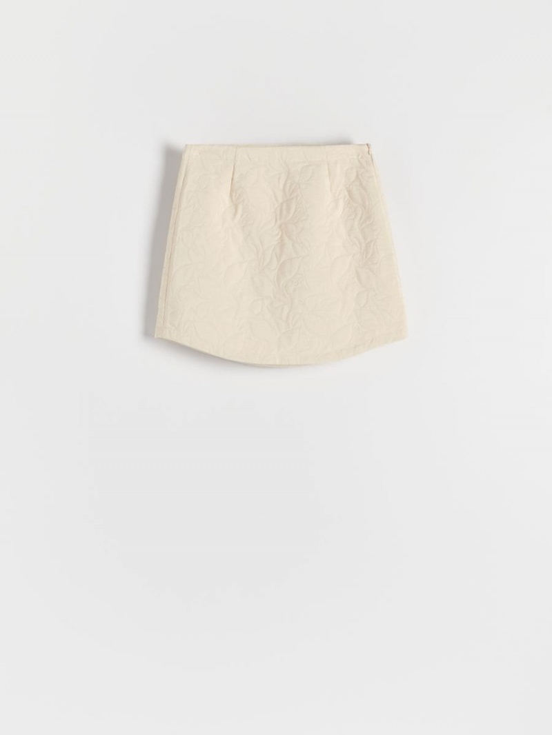 Reserved Skirt with embossed design Beżowe | VNCIWSE-58