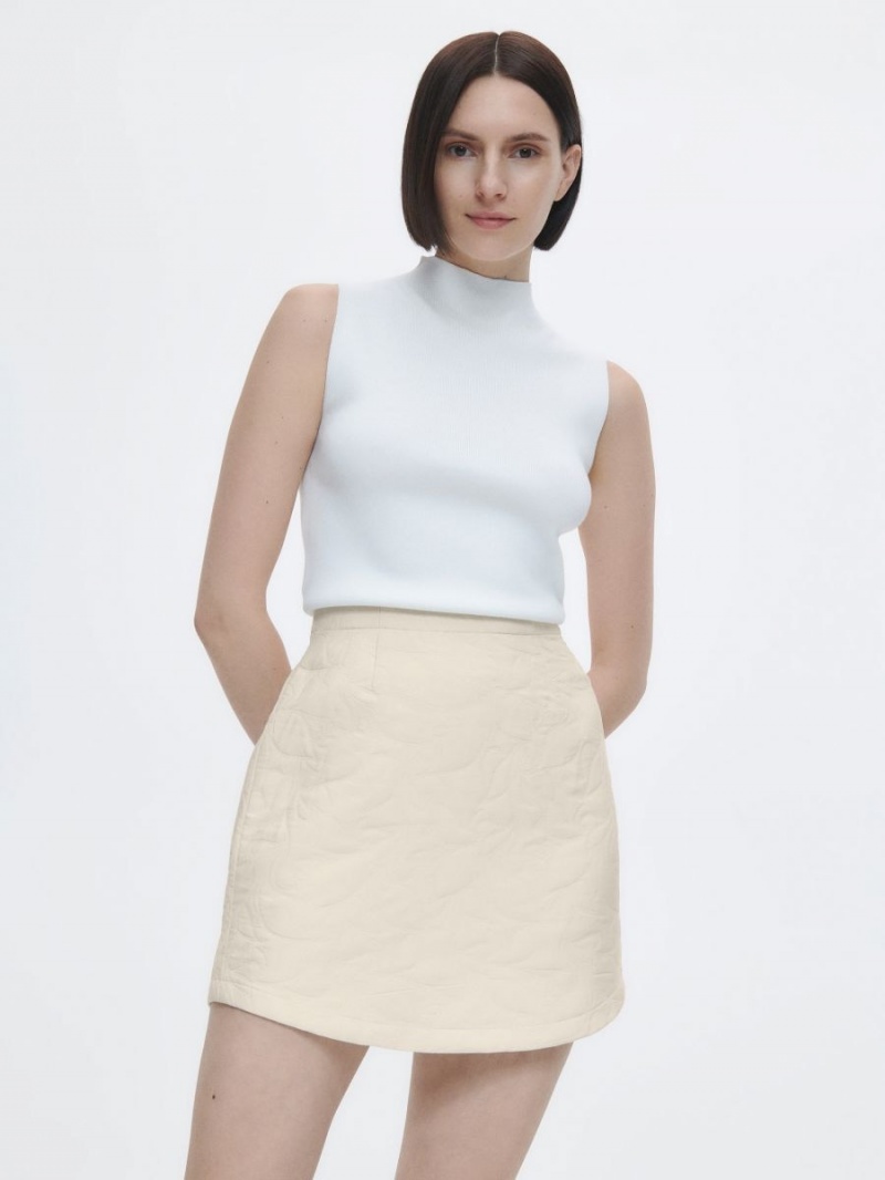 Reserved Skirt with embossed design Beżowe | VNCIWSE-58