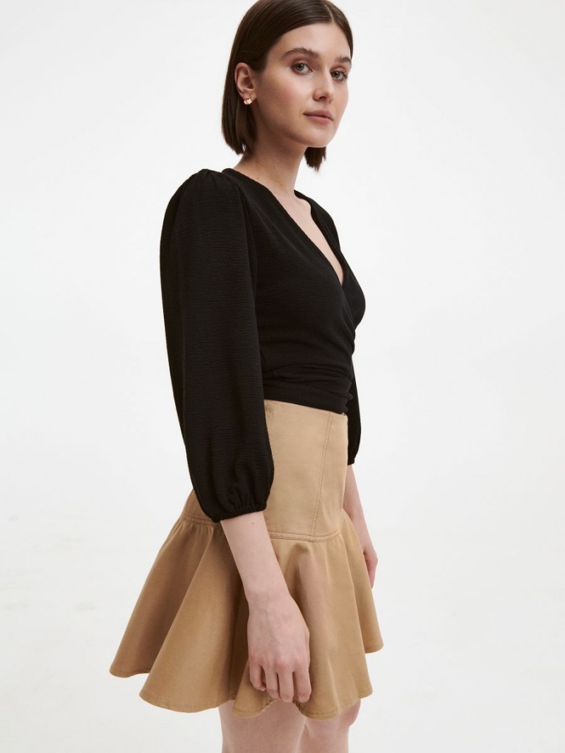 Reserved Skirt with ruffle hem Beżowe | FKXIGVY-92