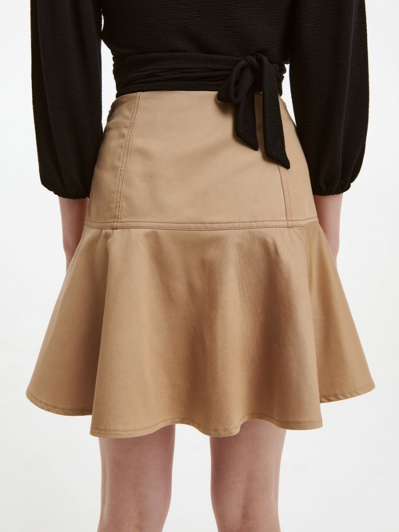 Reserved Skirt with ruffle hem Beżowe | FKXIGVY-92