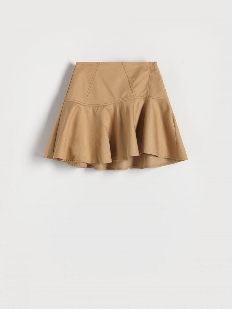 Reserved Skirt with ruffle hem Beżowe | FKXIGVY-92