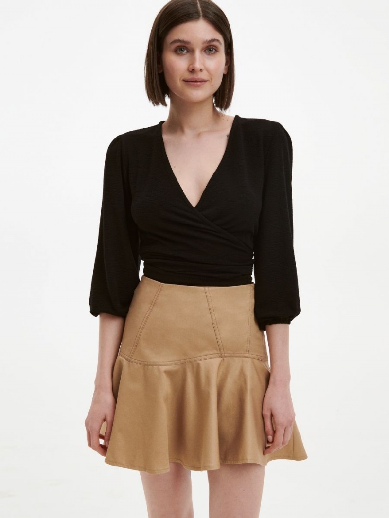 Reserved Skirt with ruffle hem Beżowe | FKXIGVY-92