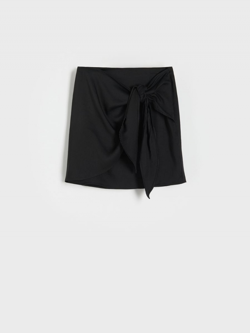 Reserved Skirt with tie detail Czarne | MHGZEWY-48