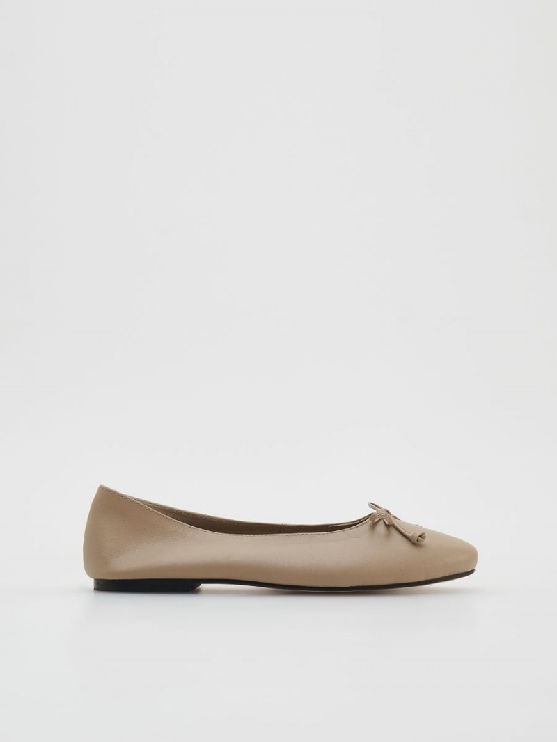 Reserved Skórzane ballerinas Ivory | DSKFOLU-35