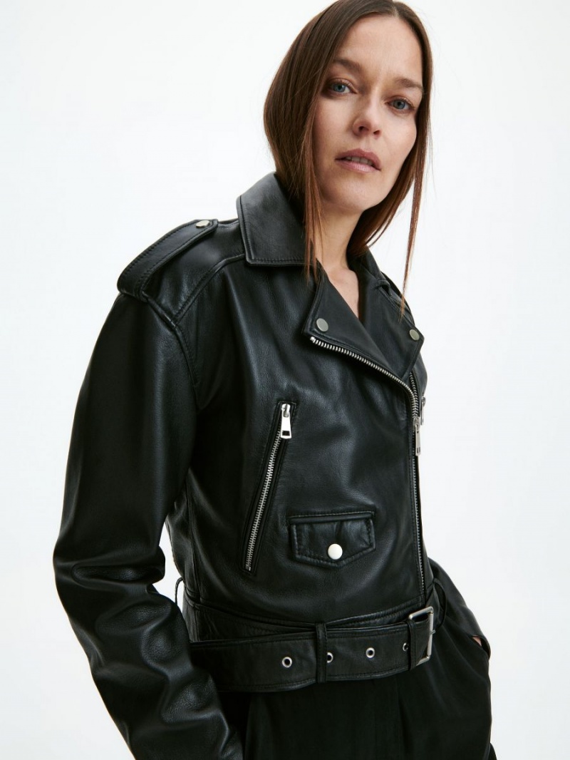 Reserved Skórzane biker jacket Czarne | YZRKJBO-42