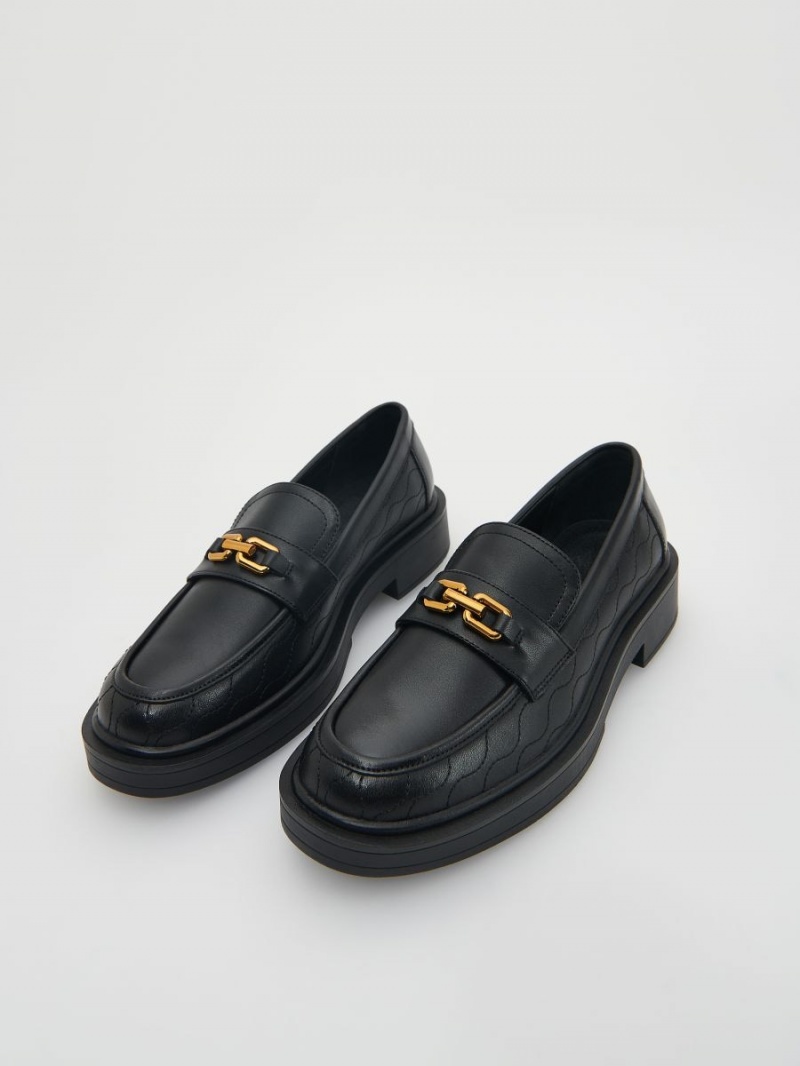 Reserved Skórzane loafers Czarne | WYMDRFZ-20