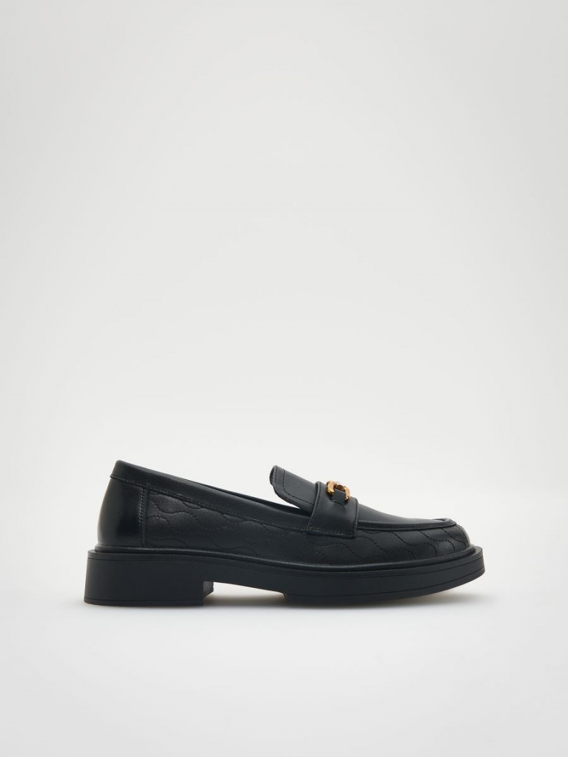 Reserved Skórzane loafers Czarne | WYMDRFZ-20