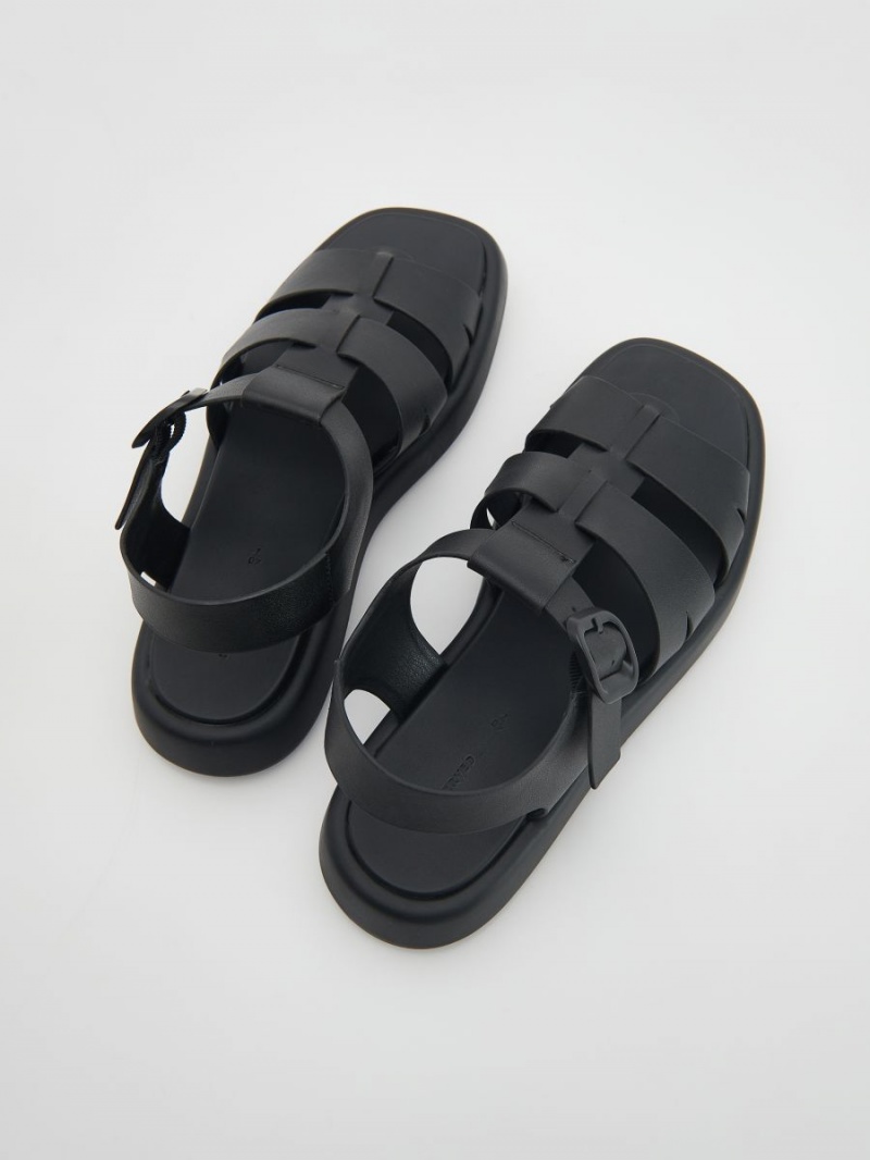 Reserved Skórzane sandals Czarne | ANODQHS-36