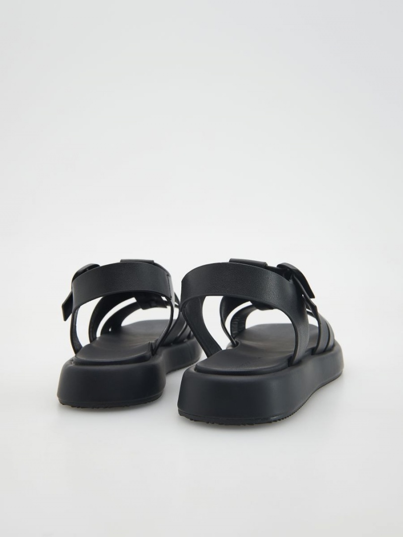 Reserved Skórzane sandals Czarne | ANODQHS-36