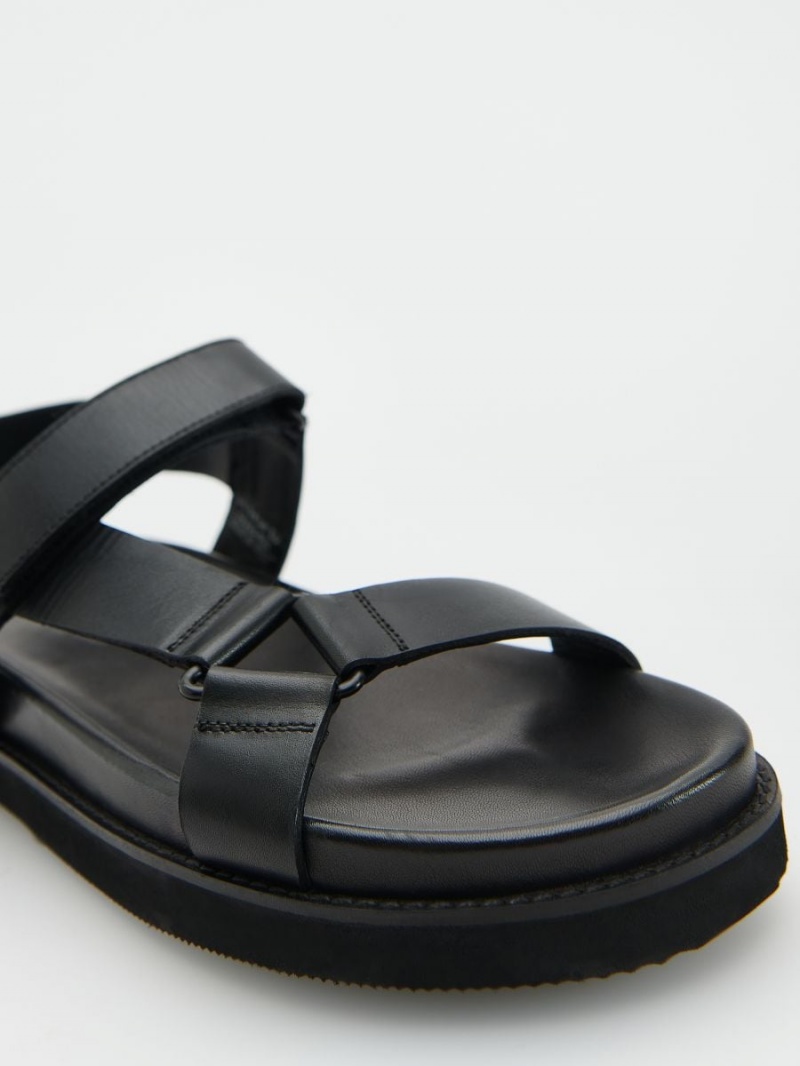 Reserved Skórzane sandals Czarne | LROKTJW-82