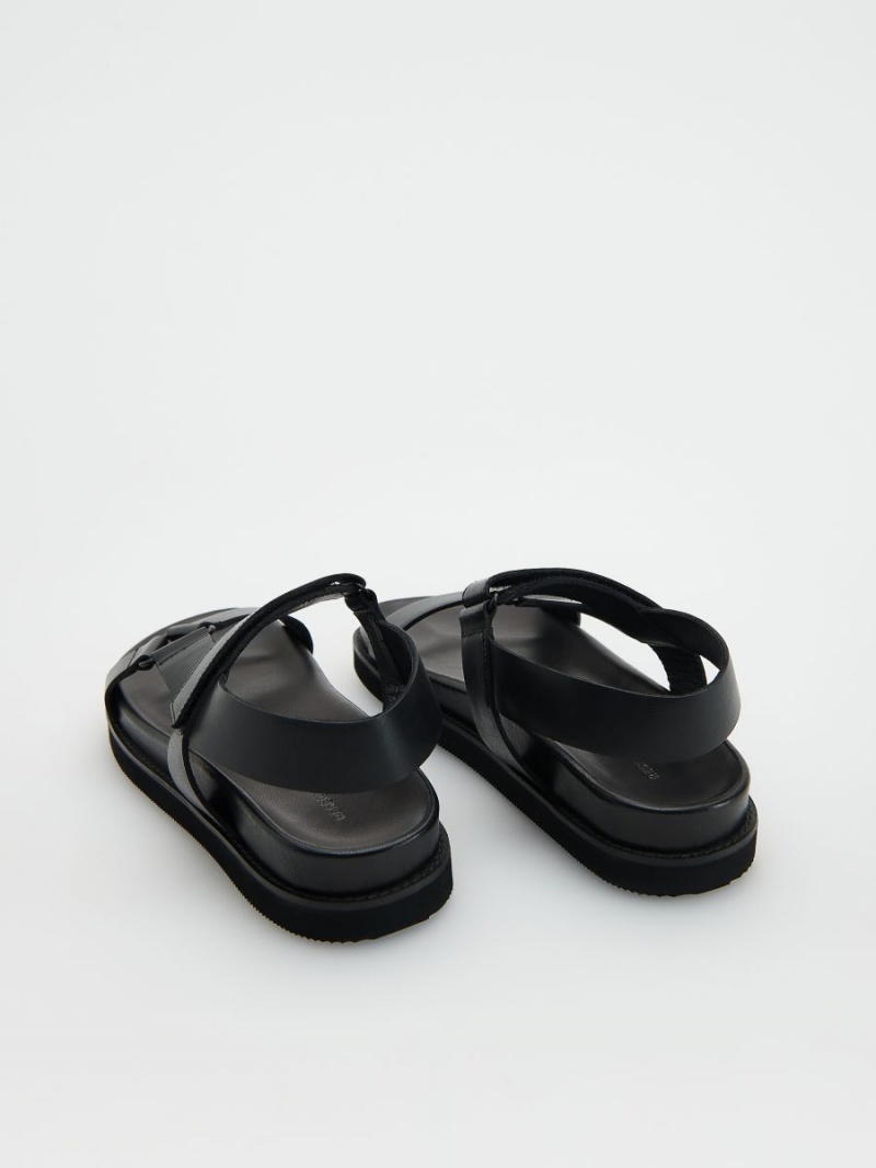 Reserved Skórzane sandals Czarne | LROKTJW-82