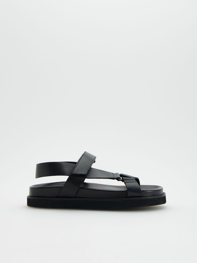 Reserved Skórzane sandals Czarne | LROKTJW-82