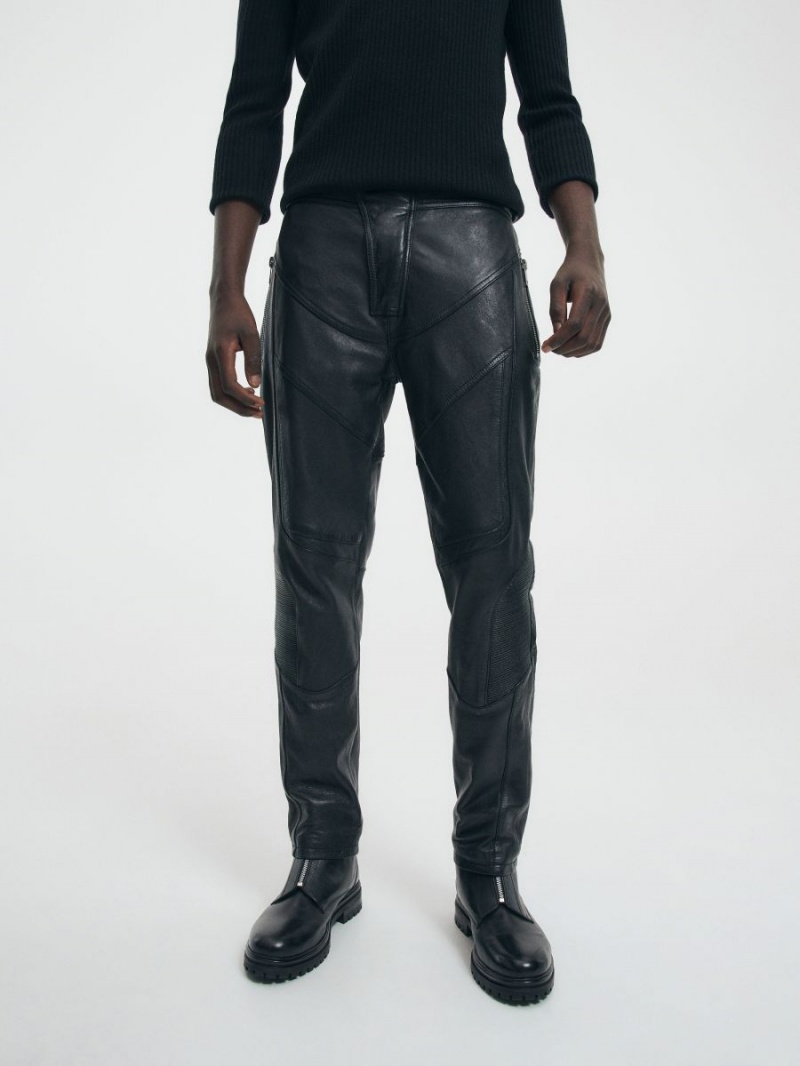 Reserved Skórzane trousers Czarne | SVWCXMH-95