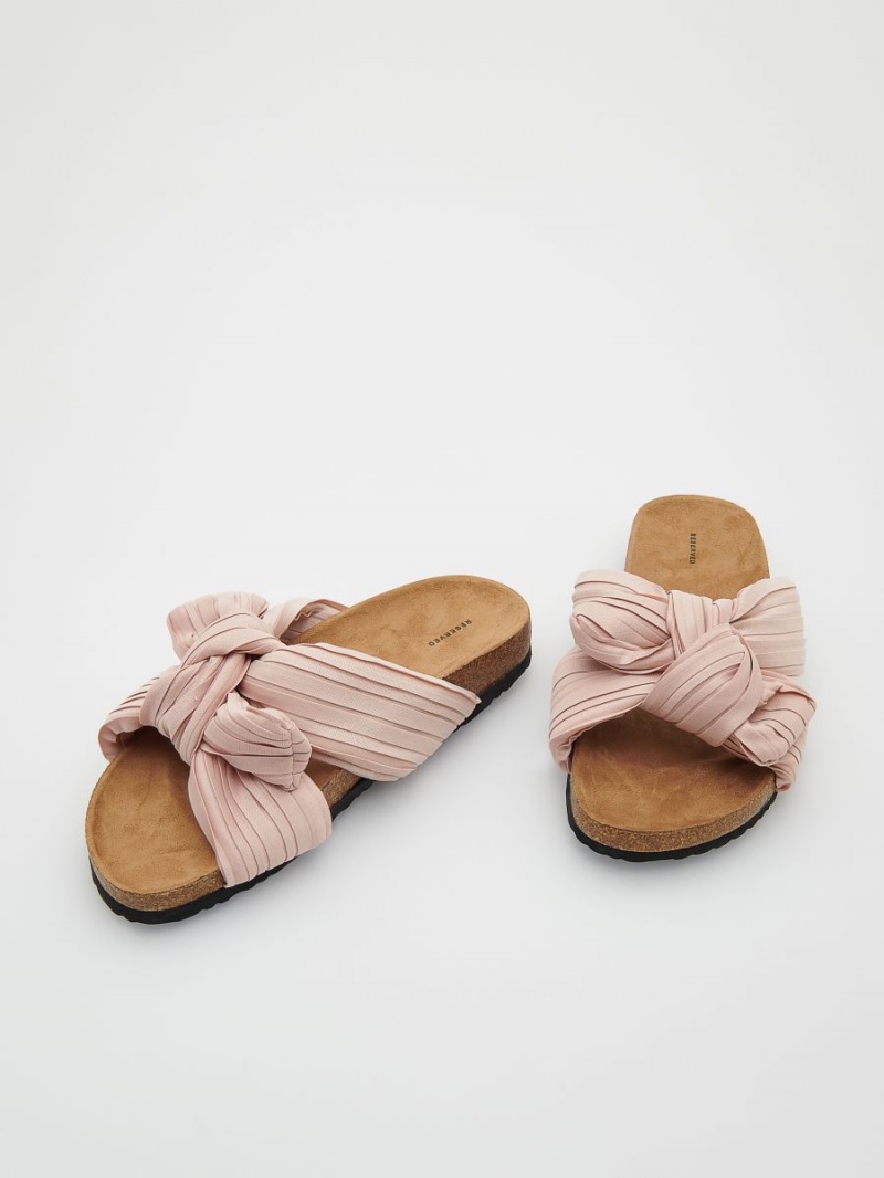 Reserved Sliders with bow detail Fioletowe | WXBVHMC-96