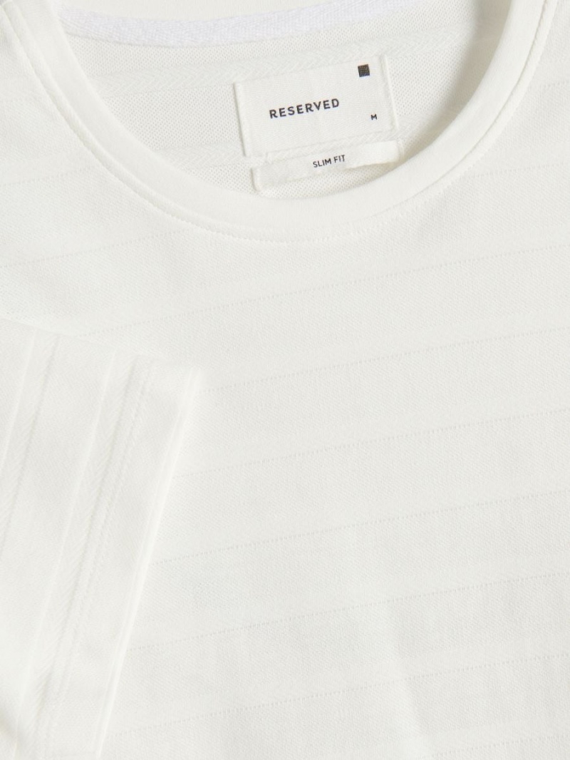 Reserved Slim fit T-shirt Ivory | OSLUPYT-06