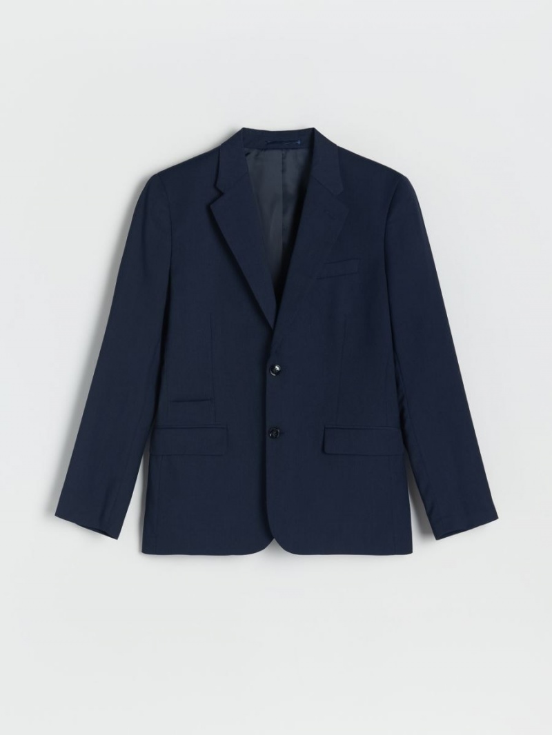 Reserved Slim fit blazer Granatowe | BTFWGSN-90