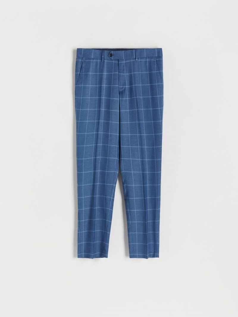 Reserved Slim fit checked trousers Granatowe | DMWTJOA-15