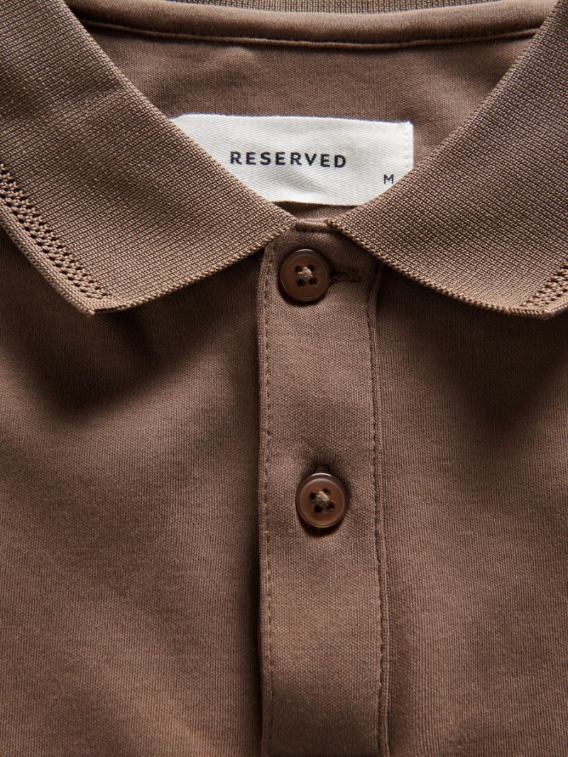 Reserved Slim fit polo shirt Brązowe | EFGZDAB-35