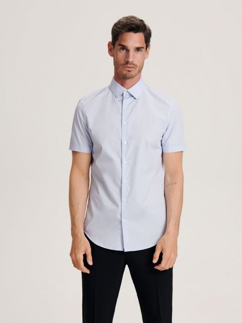 Reserved Slim fit shirt Niebieskie | NYPAWXZ-17