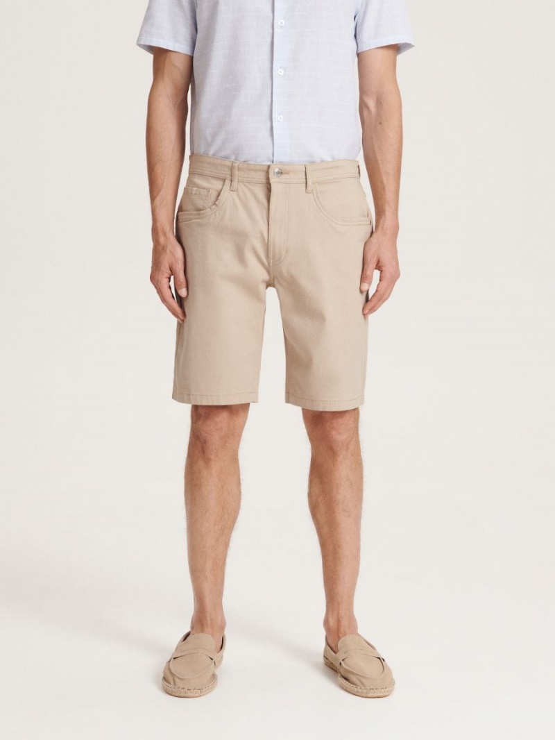 Reserved Slim fit shorts Beżowe | JYQZFEO-95