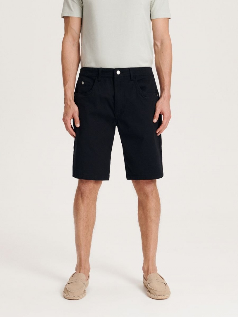 Reserved Slim fit shorts Czarne | SRXJWVG-28