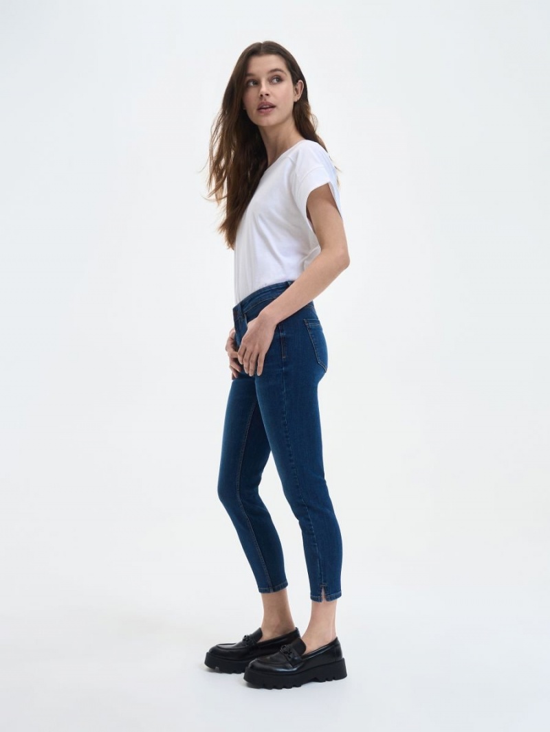 Reserved Slim jeans Granatowe | ADPCWUE-85