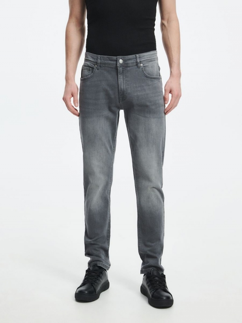 Reserved Slim jeans with wash effect Głęboka Szare | HXYZGFS-25